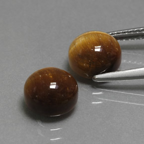 Tiger's Eye Gemstone in 8 mm (calibrated) Size for Sale, Tiger's Eye Stone in Gold Brown Color