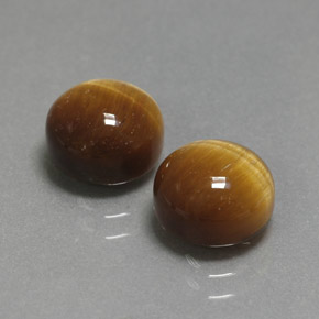 4.76 ct Brown Tiger's Eye Stone, Natural Tiger's Eye in Round Cabochon Shape for Sale