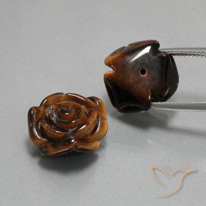 Tiger's Eye Gemstones in 16 x 16 mm (calibrated) Size for Sale, Tiger's Eye Stones in Warm Brown Color