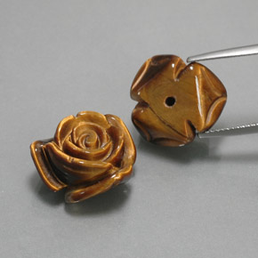 Tiger's Eye Gemstone in 15.2 x 14.2 mm Size for Sale, Tiger's Eye Stone in Gold Brown Color