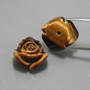 Tiger's Eye Gemstone in 16.1 x 15.6 mm Size for Sale, Tiger's Eye Stone in Gold Brown Color