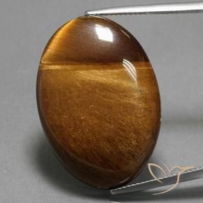 33.65ct Natural Warm Brown Tiger's Eye, Oval, Opaque
