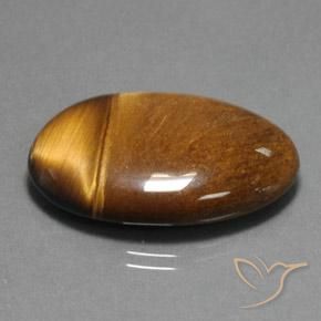 33.65 ct Brown Tiger's Eye Stone, Natural Tiger's Eye in Oval Cabochon Shape for Sale