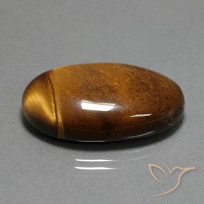 34.98 ct Brown Tiger's Eye Stone, Natural Tiger's Eye in Oval Cabochon Shape for Sale