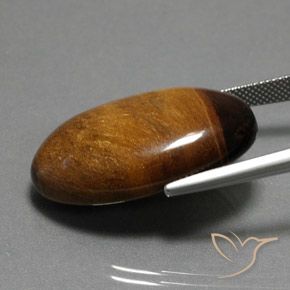 Tiger's Eye Gemstone in 29.7 x 18.7 mm Size for Sale, Tiger's Eye Stone in Deep Cinnamon Brown Color