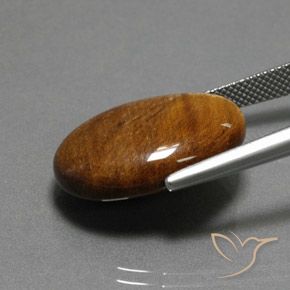 Tiger's Eye Gemstone in 21.9 x 16.1 mm Size for Sale, Tiger's Eye Stone in Warm Brown Color
