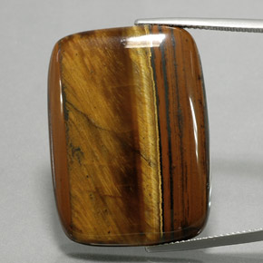 47.03 ct Brown Tiger's Eye Gemstone, Tiger's Eye Gem in Cushion Cabochon Shape for Sale.