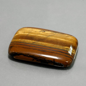 47.03 ct Brown Tiger's Eye Stone, Natural Tiger's Eye in Cushion Cabochon Shape for Sale