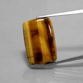 13.18 ct Brown Tiger's Eye Gemstone, Tiger's Eye Gem in Baguette Cabochon Shape for Sale.