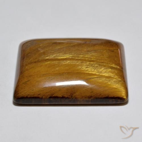 Tiger's Eye Gemstone in 29.3 x 27.2 mm Size for Sale, Tiger's Eye Stone in Reddish Brown Color