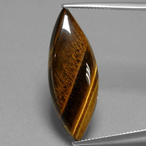 16.23 ct Brown Tiger's Eye Gemstone, Tiger's Eye Gem in Marquise Cabochon Shape for Sale.