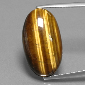 19.73 ct Brown Tiger's Eye Gemstone, Tiger's Eye Gem in Oval Cabochon Shape for Sale.