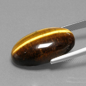 Tiger's Eye Gemstone in 23.7 x 13.6 mm Size for Sale, Tiger's Eye Stone in Gold Brown Color