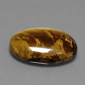 24.97 ct Brown Tiger's Eye Stone, Natural Tiger's Eye in Oval Cabochon Shape for Sale