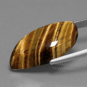 Tiger's Eye Gemstone in 27 x 14.2 mm Size for Sale, Tiger's Eye Stone in Gold Brown Color