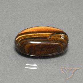 27.02 ct Brown Tiger's Eye Stone, Natural Tiger's Eye in Oval Cabochon Shape for Sale