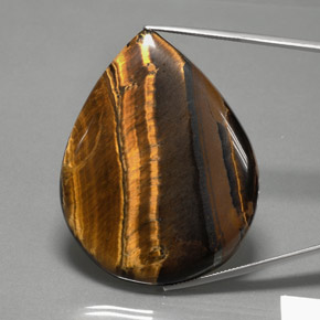 117.80 ct Brown Tiger's Eye Gemstone, Tiger's Eye Gem in Pear Cabochon Shape for Sale.