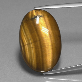 Medium-Light Brown Tiger's Eye Gem - 20.1ct Oval Cabochon (ID: 389805)