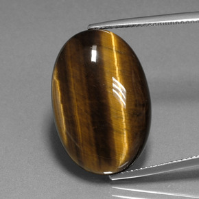20.40 ct Brown Tiger's Eye Gemstone, Tiger's Eye Gem in Oval Cabochon Shape for Sale.