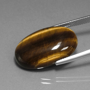 Tiger's Eye Gemstone in 24.7 x 16.7 mm Size for Sale, Tiger's Eye Stone in Gold Brown Color