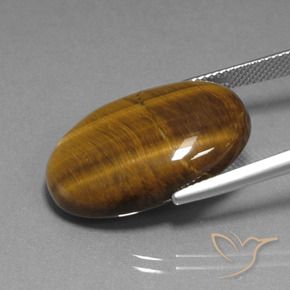Tiger's Eye Gemstone in 24.7 x 16.7 mm Size for Sale, Tiger's Eye Stone in Warm Brown Color