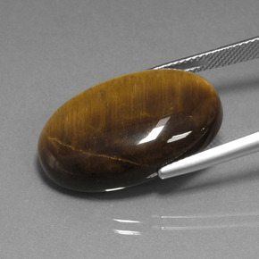 Tiger's Eye Gemstone in 24.8 x 16.6 mm Size for Sale, Tiger's Eye Stone in Warm Brown Color