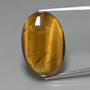 19.99 ct Brown Tiger's Eye Gemstone, Tiger's Eye Gem in Oval Cabochon Shape for Sale.