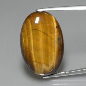 20.74 ct Brown Tiger's Eye Gemstone, Tiger's Eye Gem in Oval Cabochon Shape for Sale.