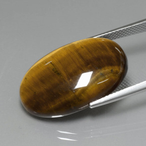 Tiger's Eye Gemstone in 24.7 x 16.6 mm Size for Sale, Tiger's Eye Stone in Medium-Light Brown Color