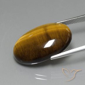 Tiger's Eye Gemstone in 24.7 x 16.6 mm Size for Sale, Tiger's Eye Stone in Golden Brown Color