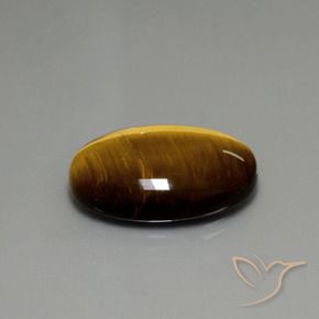 19.68 ct Brown Tiger's Eye Stone, Natural Tiger's Eye in Oval Cabochon Shape for Sale