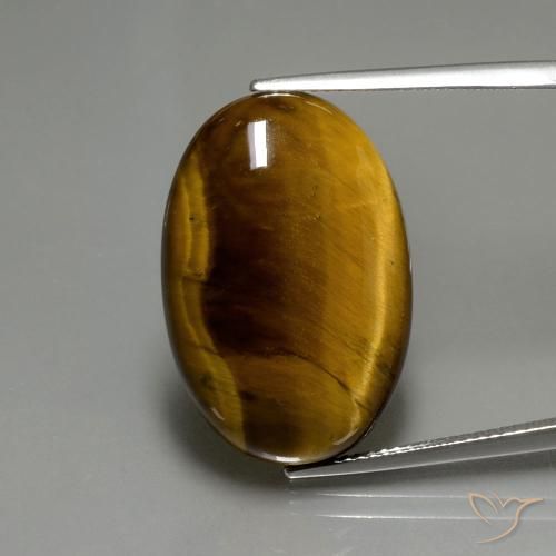 20.09ct Natural Medium Brown Tiger's Eye, Oval, Opaque