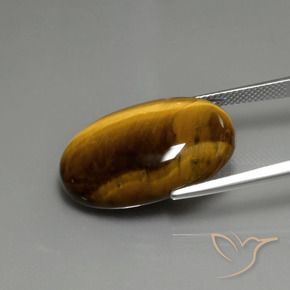 Tiger's Eye Gemstone in 24.7 x 16.6 mm Size for Sale, Tiger's Eye Stone in Medium Brown Color
