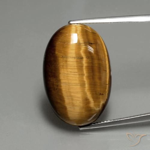 20.74ct Natural Medium Brown Tiger's Eye, Oval, Opaque