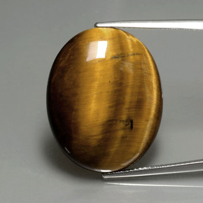 22.43 ct Brown Tiger's Eye Gemstone, Tiger's Eye Gem in Oval Cabochon Shape for Sale.