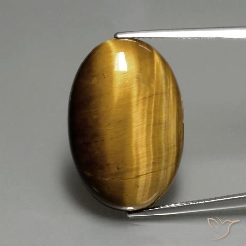 19.66ct Natural Golden Brown Tiger's Eye, Oval, Opaque