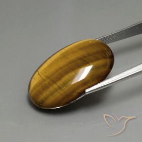 Tiger's Eye Gemstone in 24.7 x 16.6 mm Size for Sale, Tiger's Eye Stone in Golden Brown Color