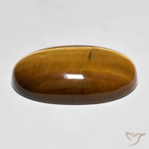 Tiger's Eye Gemstone in 24.8 x 16.6 mm Size for Sale, Tiger's Eye Stone in Medium Brown Color