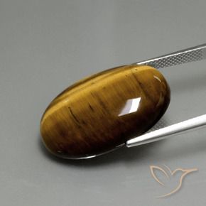 Tiger's Eye Gemstone in 24.7 x 16.5 mm Size for Sale, Tiger's Eye Stone in Golden Brown Color