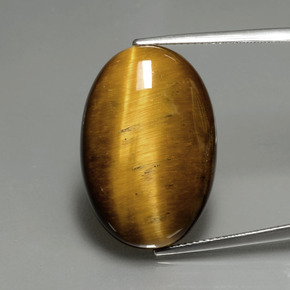 20.21 ct Brown Tiger's Eye Gemstone, Tiger's Eye Gem in Oval Cabochon Shape for Sale.