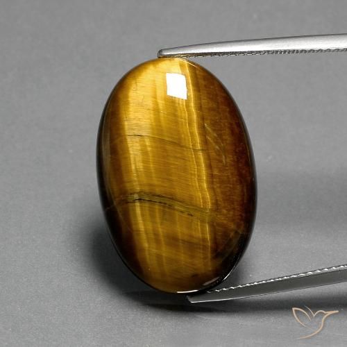 21.02ct Natural Medium Brown Tiger's Eye, Oval, Opaque