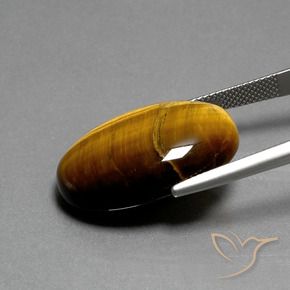 Tiger's Eye Gemstone in 24.8 x 16.6 mm Size for Sale, Tiger's Eye Stone in Medium Brown Color