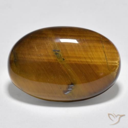 20.73 ct Brown Tiger's Eye Stone, Natural Tiger's Eye in Oval Cabochon Shape for Sale