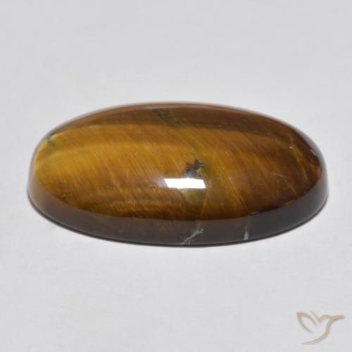 Tiger's Eye Gemstone in 24.7 x 16.6 mm Size for Sale, Tiger's Eye Stone in Warm Brown Color
