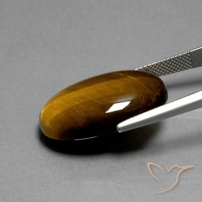 Tiger's Eye Gemstone in 24.8 x 16.6 mm Size for Sale, Tiger's Eye Stone in Warm Brown Color