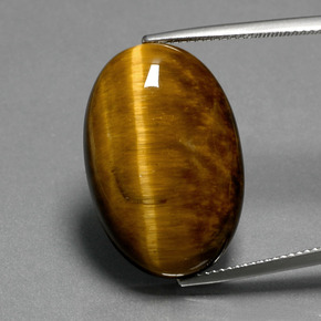 20.16 ct Brown Tiger's Eye Gemstone, Tiger's Eye Gem in Oval Cabochon Shape for Sale.