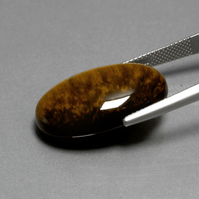 Tiger's Eye Gemstone in 24.7 x 16.6 mm Size for Sale, Tiger's Eye Stone in Gold Brown Color