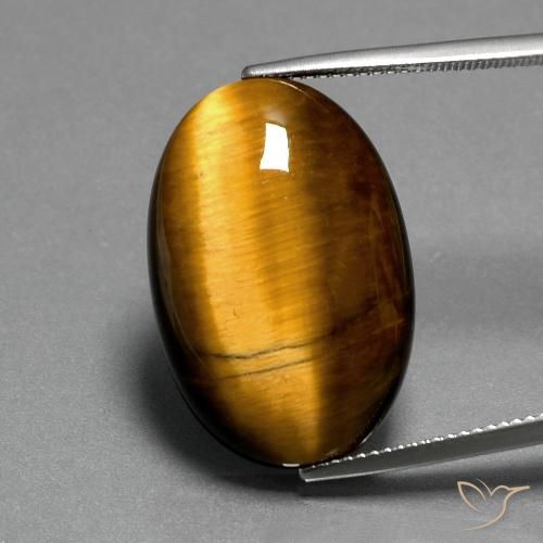19.68ct Natural Medium Brown Tiger's Eye, Oval, Opaque