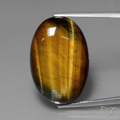20.61ct Natural Medium Brown Tiger's Eye, Oval, Opaque