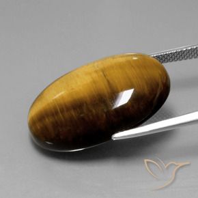Tiger's Eye Gemstone in 24.7 x 16.7 mm Size for Sale, Tiger's Eye Stone in Warm Brown Color